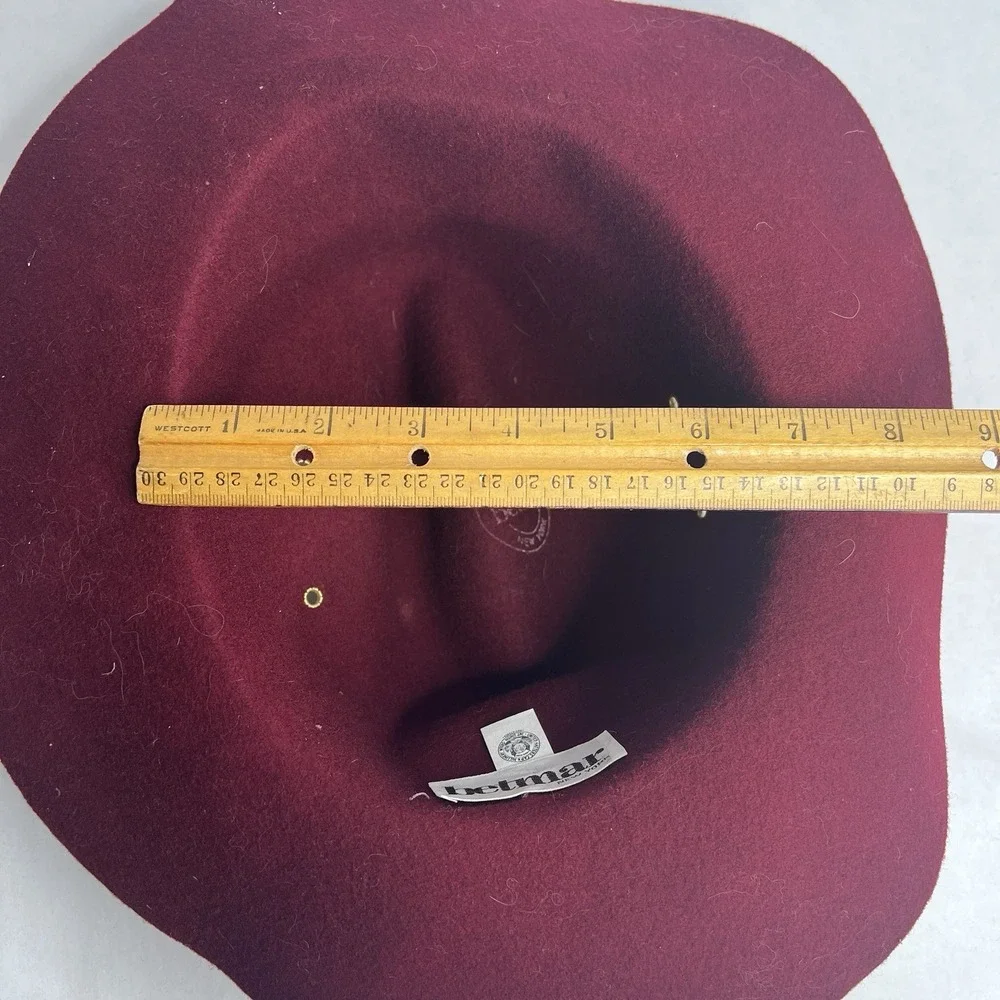 Betmar 100% Wool Felt Fedora Hat Burgundy Womens‎ Registered Hatters Union